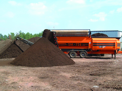 Piles of compost after being screened and filtered